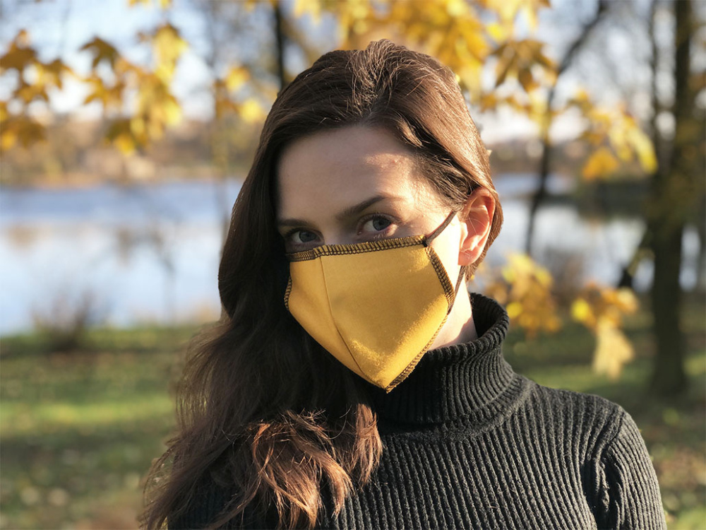 Logotrade promotional gift picture of: BLACK-BLACK cotton face mask 140116500